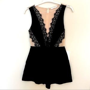 Lush Black Lace Short Romper Small - Perfect Going Out-fit